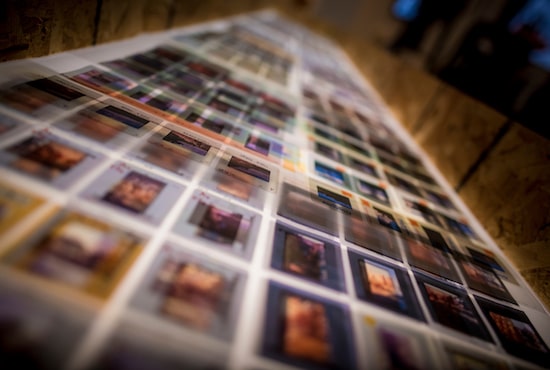 sheet of photography slides