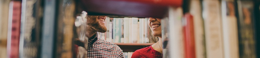 couple in library